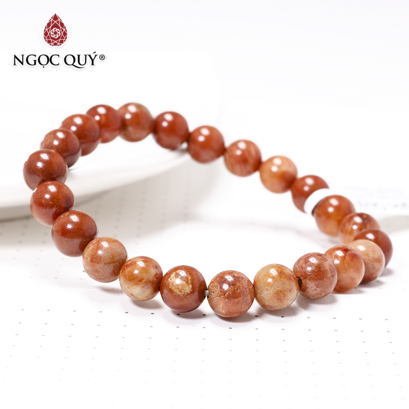 Vòng tay đá san hô hóa thạch mệnh hỏa, thổ - Ngọc Quý Gemstones