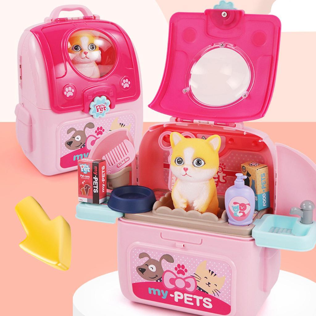 Pretend Play Backpack Role Play Toy Children School Games Gift