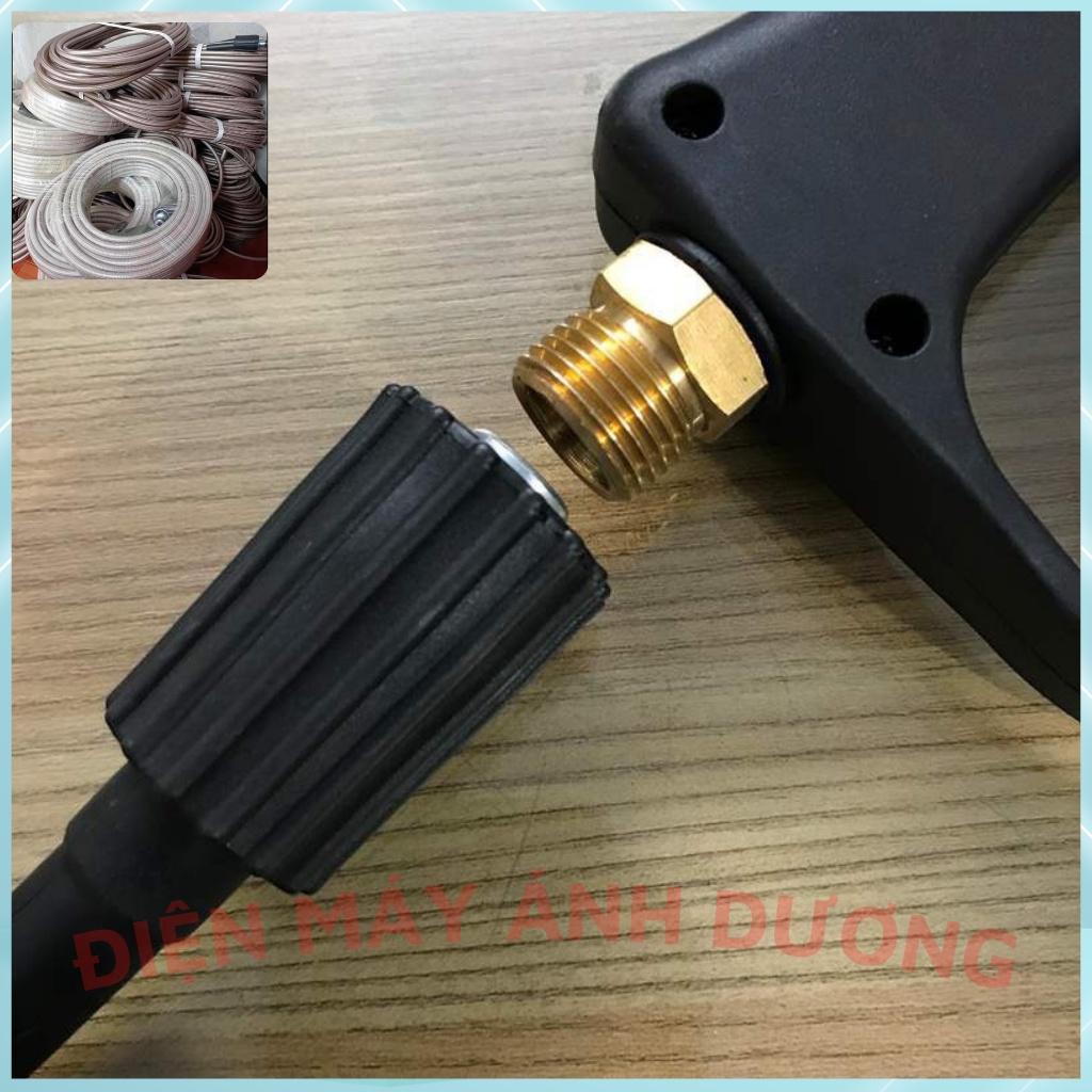 Dây rửa xe cao áp, nối vòi xịt tăng áp lực cấp nước máy rửa xe, rửa sân vườn, 2 đầu ren 22mm