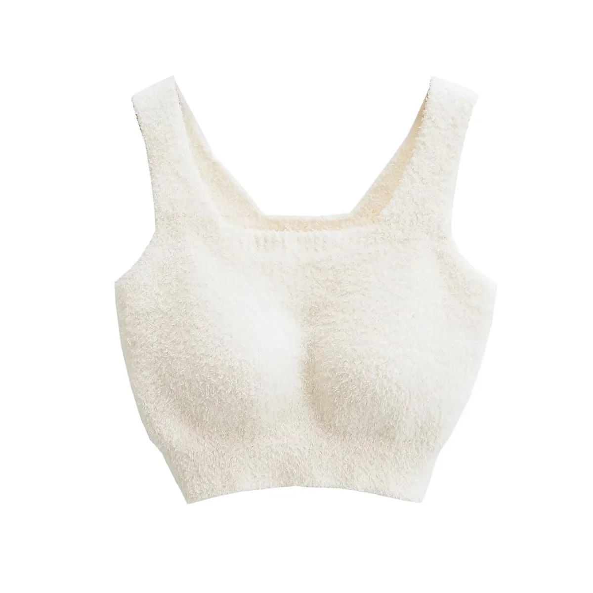 Áo tank top trắng nhung cừu