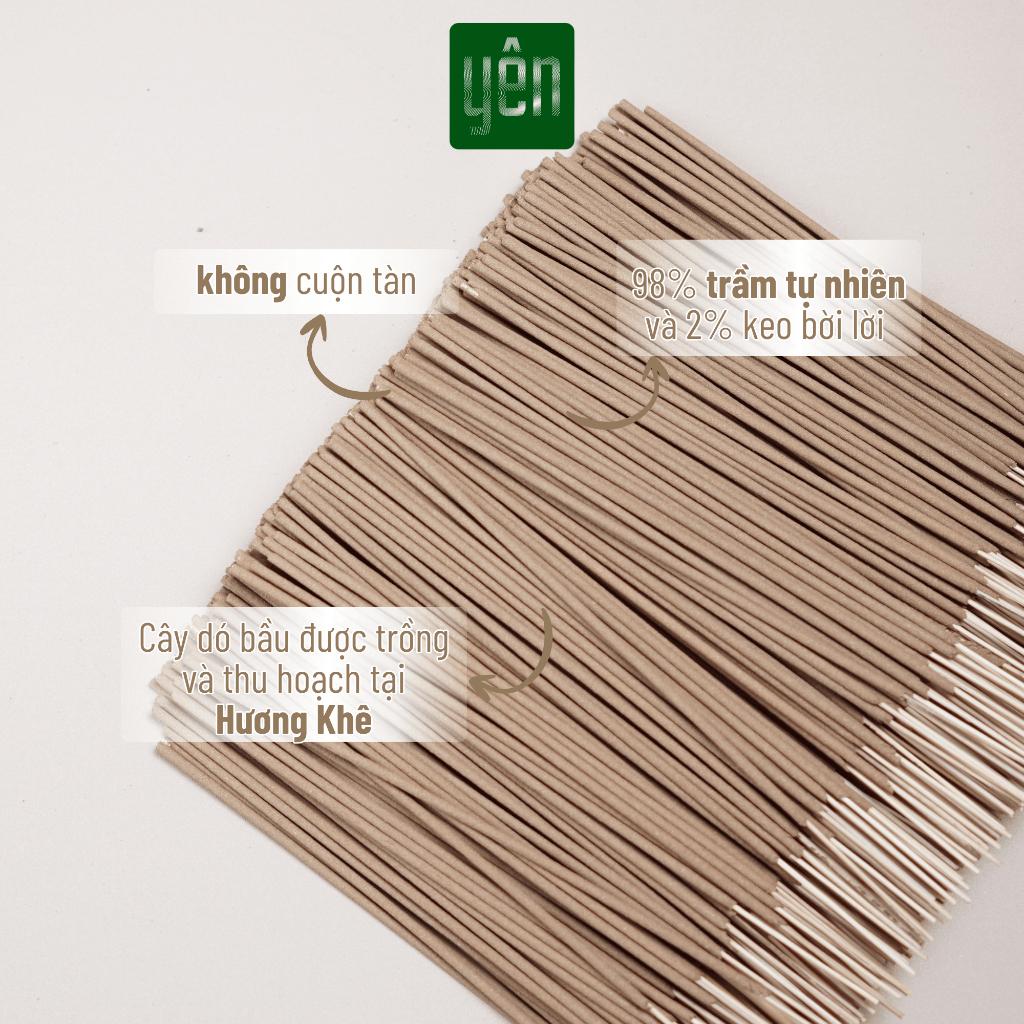 Nhang Trầm Hương Yên Loại Thân 23-30cm Hộp 100 thanh Sạch Tự Nhiên Ít Khói Dùng Thờ Cúng Xông Thơm - Nhang Trầm 30cm
