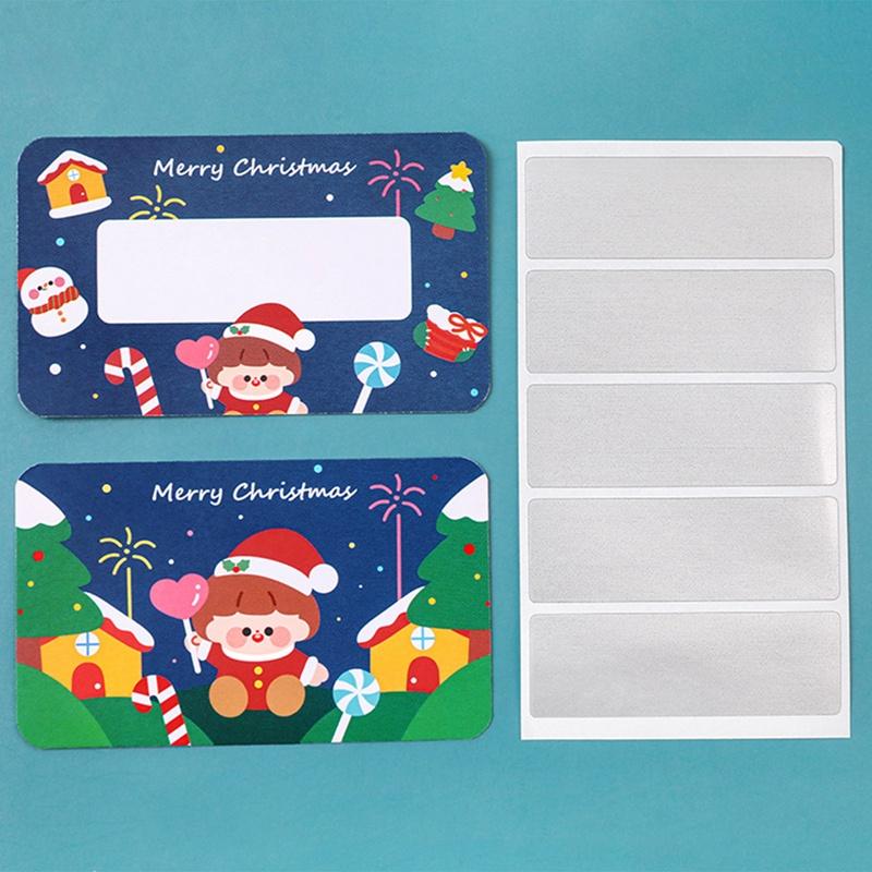 Tmdbyx Thẻ Cào Móng Tay Họa Tiết Hoạt Hình Giáng Sinh Cho Trẻ Em