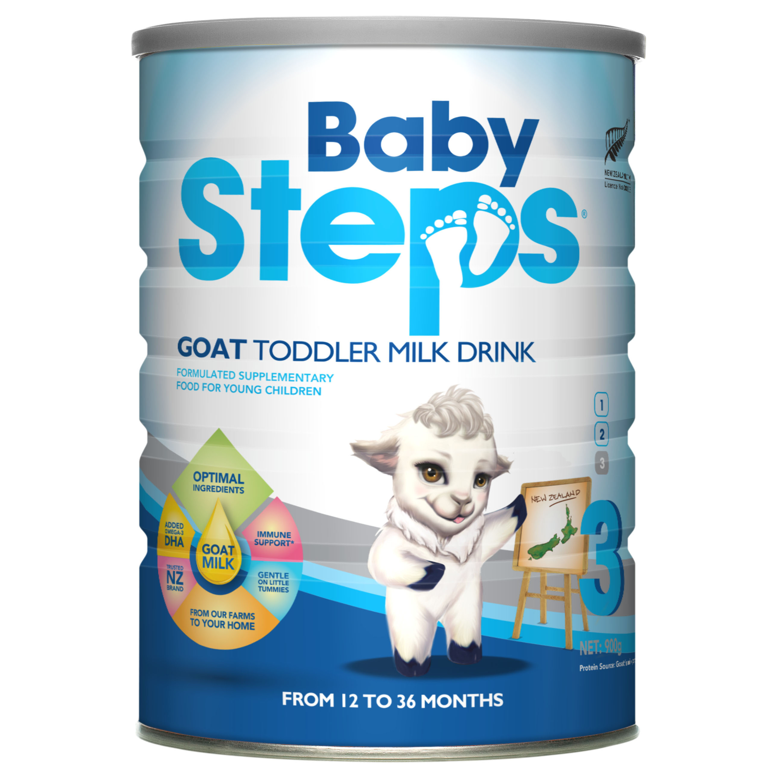 Sữa Dê Công thức Baby Steps Goat Toddler Milk Drink số 3 900gr