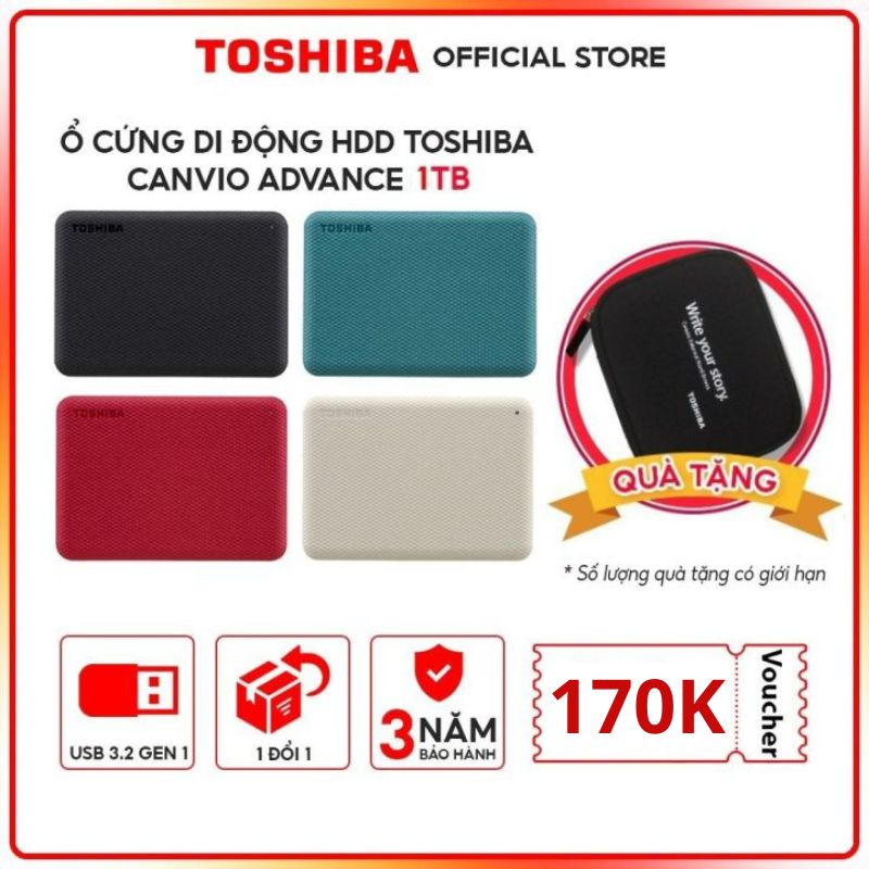 Ổ cứng di động Toshiba Canvio Advance Hàng Chính Hãng