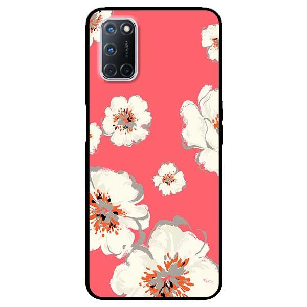 Ốp lưng dành cho Oppo A52 - Oppo A72 - Oppo A92 - Hoa Trắng Nền Hồng