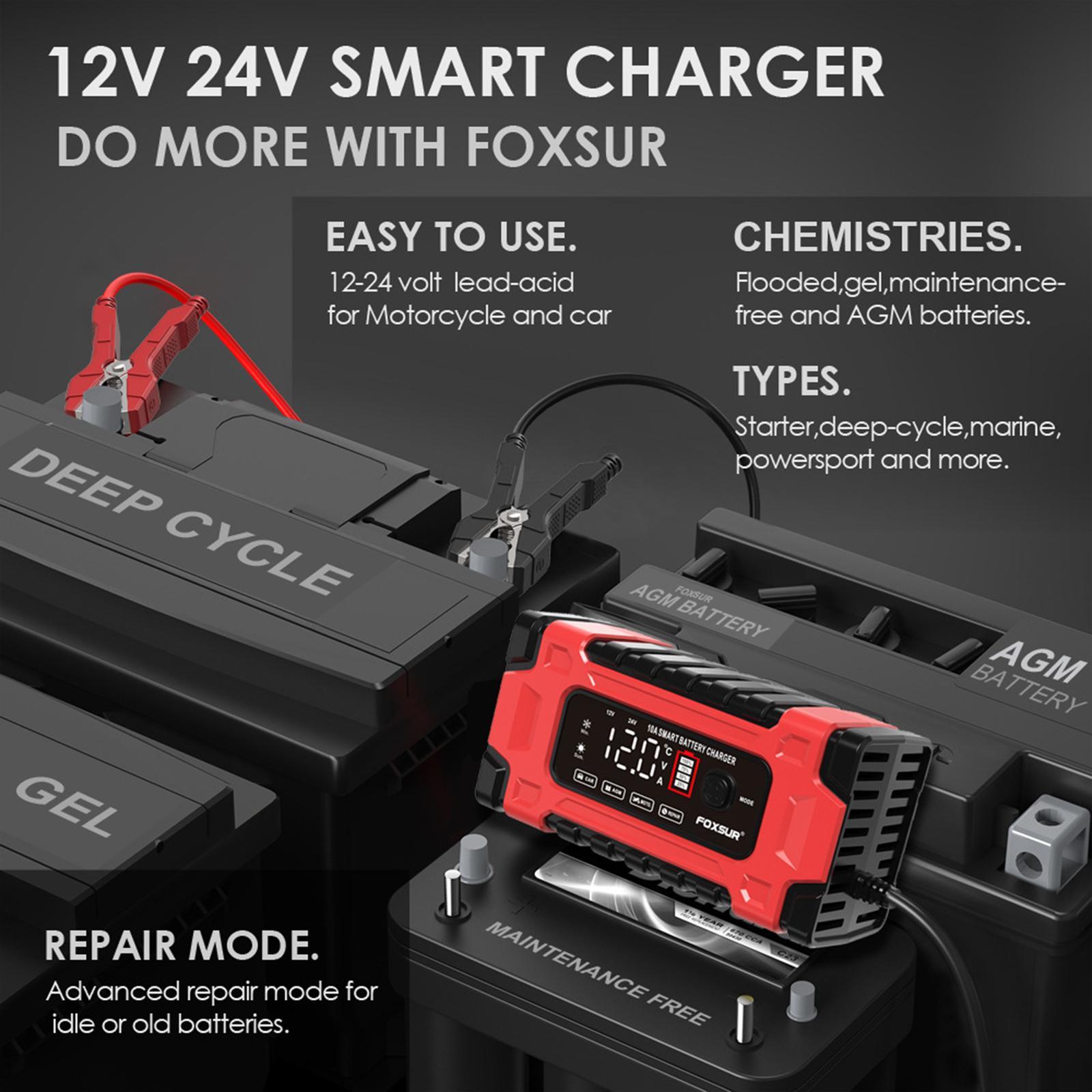 Car Battery Charger Battery Maintainer for Marine Motorcycle