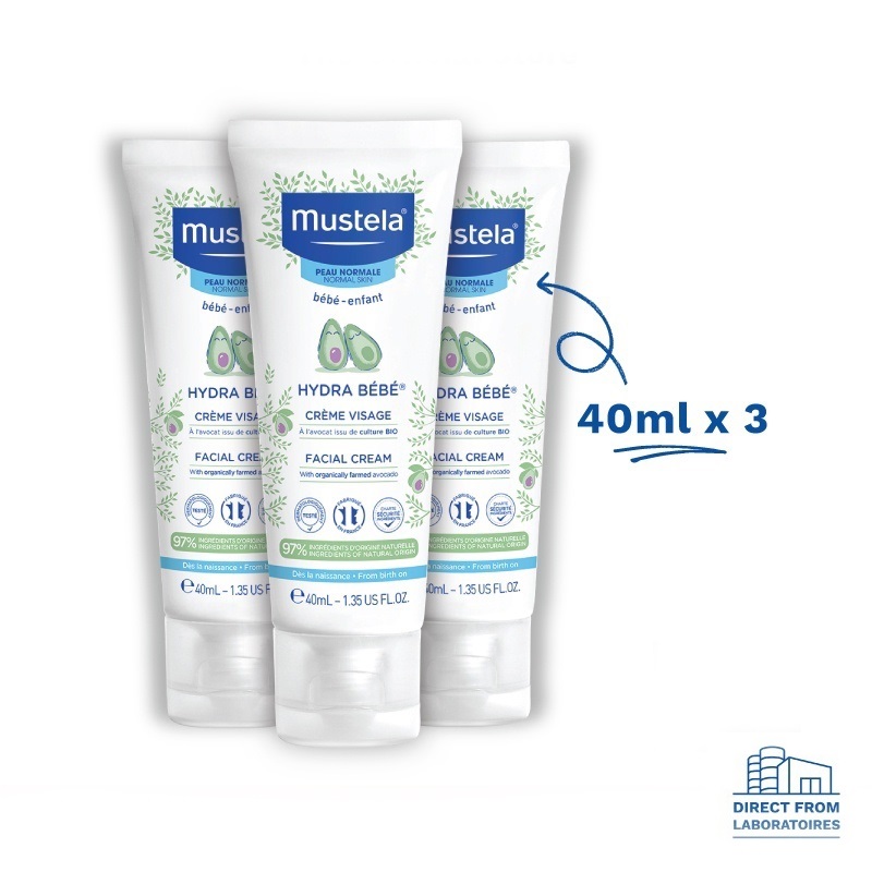 Kem Dưỡng Da Mặt Cho Trẻ Sơ Sinh & Em Bé Da Thường Mustela HYDRA BÉBÉ FACIAL CREAM 40ML