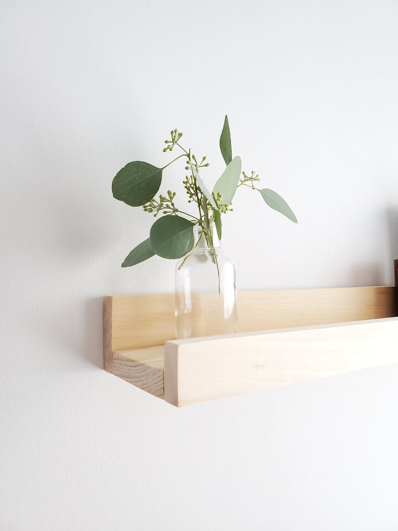 Kệ treo tường trang trí để sách giá đồ dùng trong gia đình dài 60cm gỗ thông tự nhiên