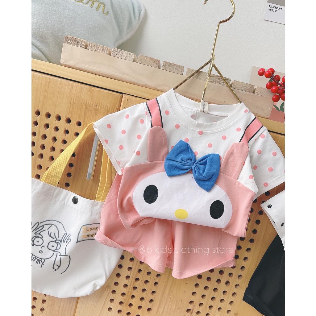 Đồ bộ bé gái, Bộ quần áo cho bé gái hoạt hình đáng yêu từ 5-16kg chất cotton 4 chiều mềm mịn mát