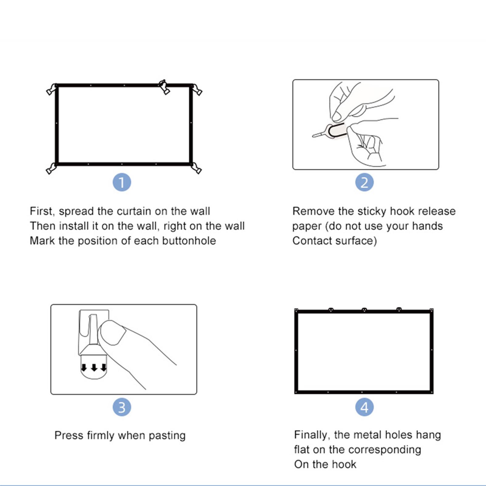 Projector Screen Movie Display Screen 16:9 HD Foldable for Party