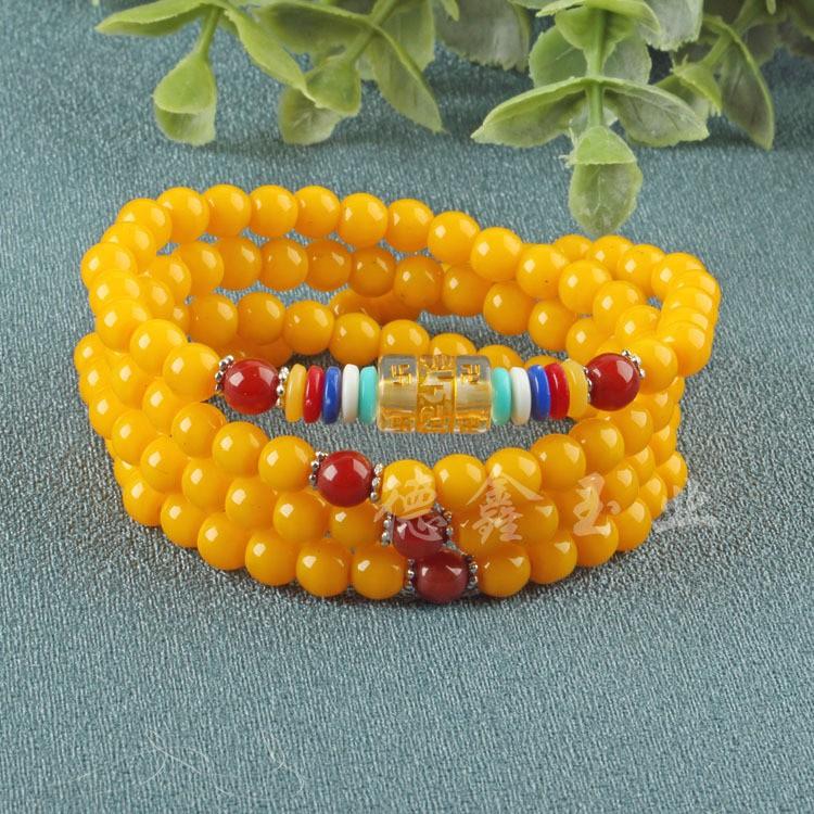 VÒNG TAY ĐÁ TRẦM SAN HÔ TÂY TẠNG CHUỖI 108 HẠT NGŨ SẮC ĐÃ KHAI QUANG MAY MẮN TẶNG KÈM HỘP GẤM CAO CẤP