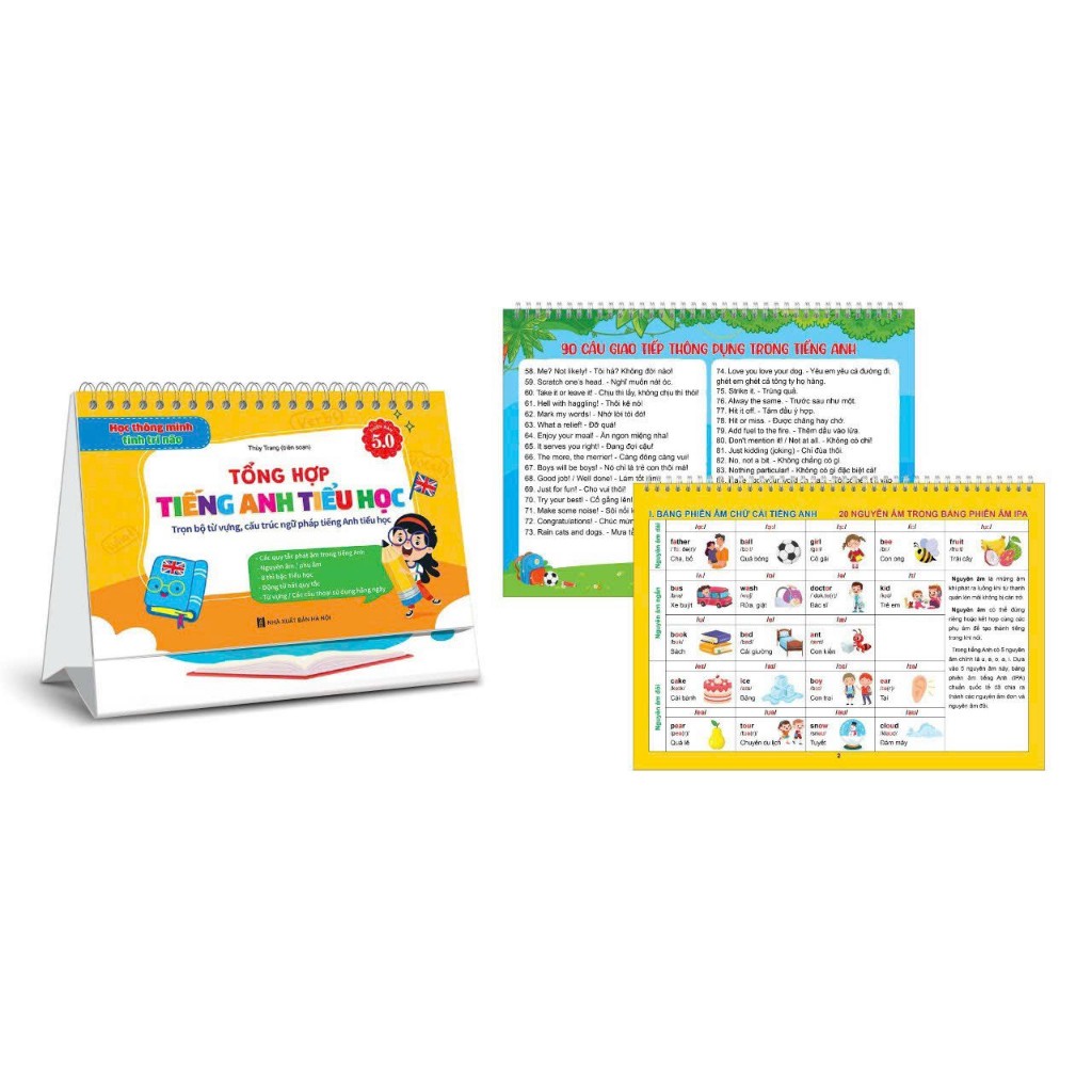 Combo Bộ lịch CÔNG THỨC GIẢI NHANH TOÁN TIỂU HỌC (Phiên bản 5.0) &amp; TỔNG HỢP KIẾN THỨC TIẾNG ANH TIỂU HỌC (Phiên bản 5.0)