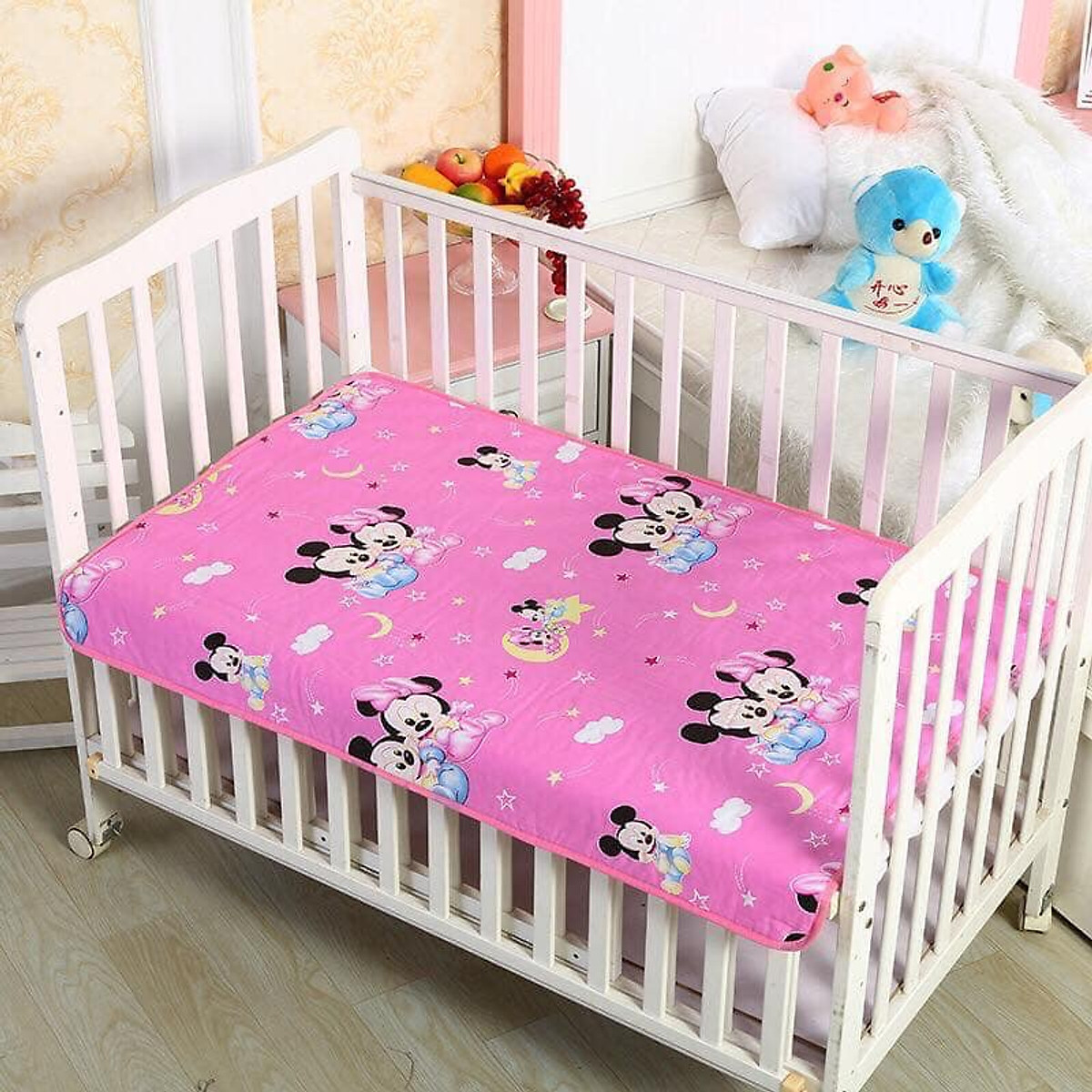 Tấm lót chống thấm cỡ lớn tiện lợi, an toàn cho bé, Nệm chống thấm cho bé, Tấm lót cũi, lót giường đa năng 3 lớp