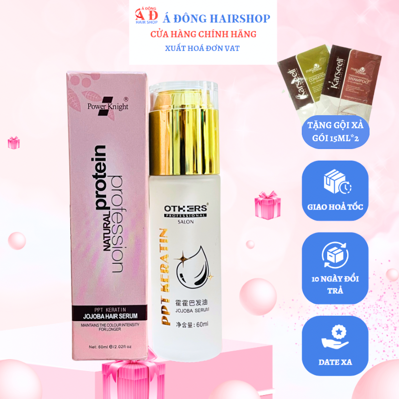 Tinh Dầu Dưỡng Bóng Tóc Glanzer PPT Keratin chống xơ rối chẻ ngọn 60ml + Gội xả gói Karseell 15ml