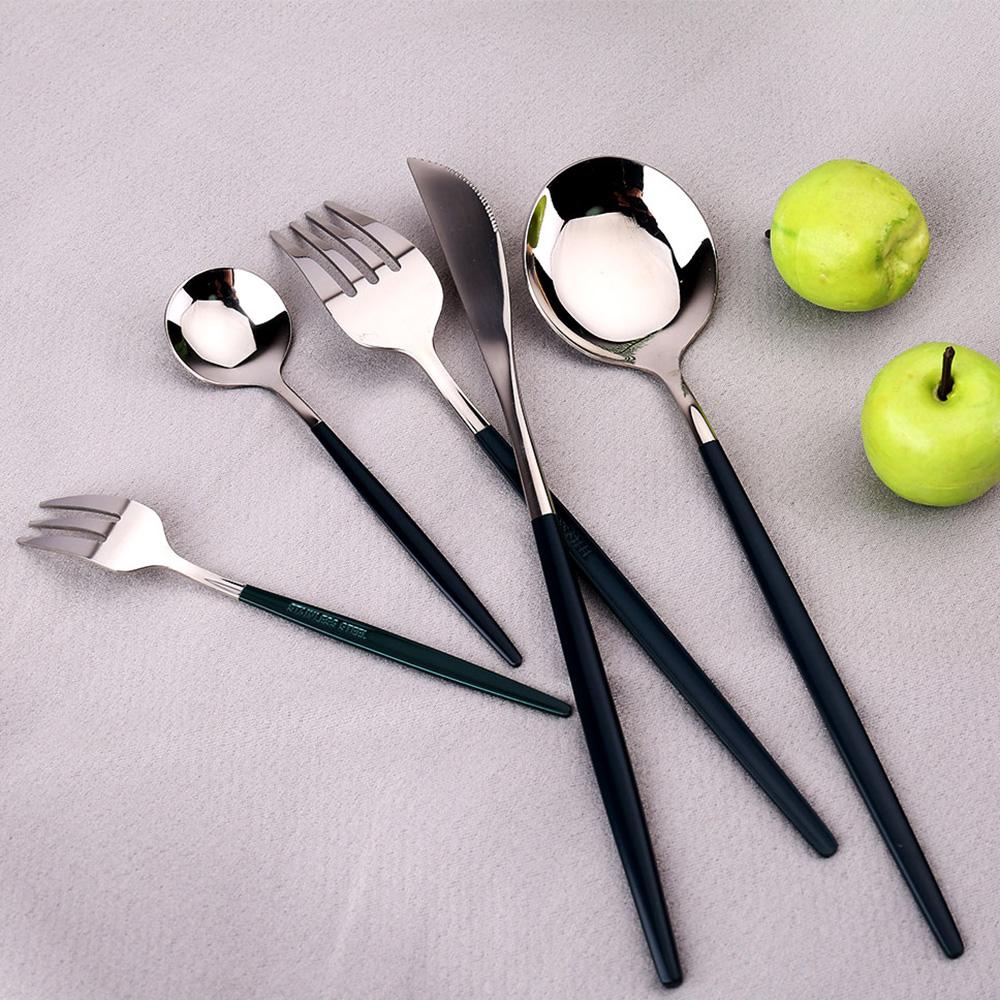 24 Chiếc/30 Chiếc Bếp Đồ Ăn Bộ Đồ Ăn Thìa Bộ Dao Muỗng Nĩa Rửa Dụng Cụ Dao Kéo Bữa Trưa Của Món Ăn Hoàn Toàn Ăn Tối bóng