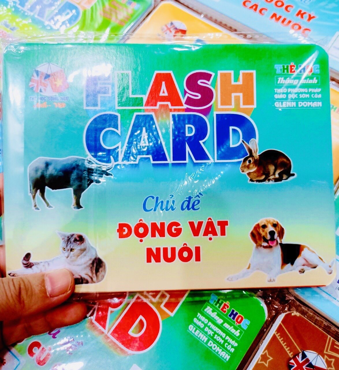 ￼Flash card A5 Khổ B- Thẻ học Thông Minh 18 chủ đề cho bé (Song ngữ Việt Anh)