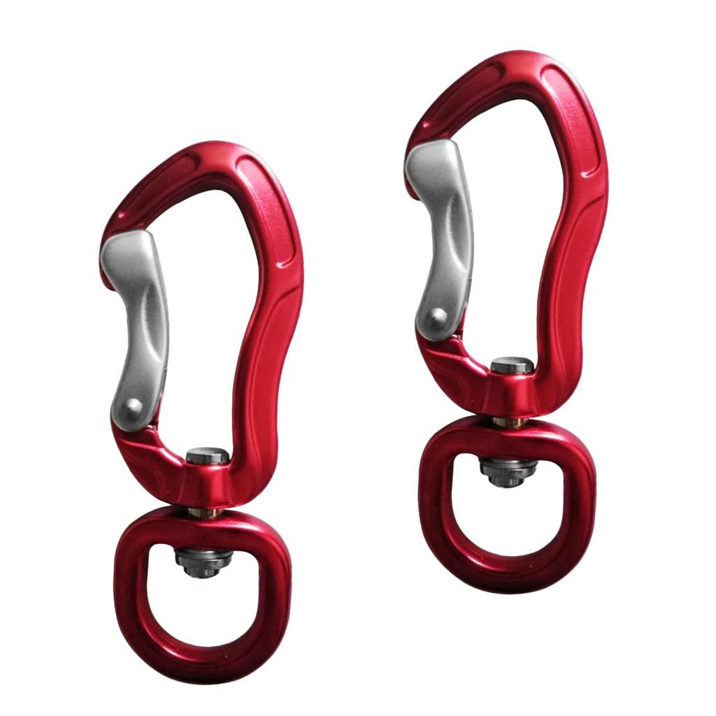 4pcs Aluminum Alloy Swivel Eye Carabiner Clip Hanging Connect Hook Keychain Mountaineering Camping Accessories 76 x 28mm