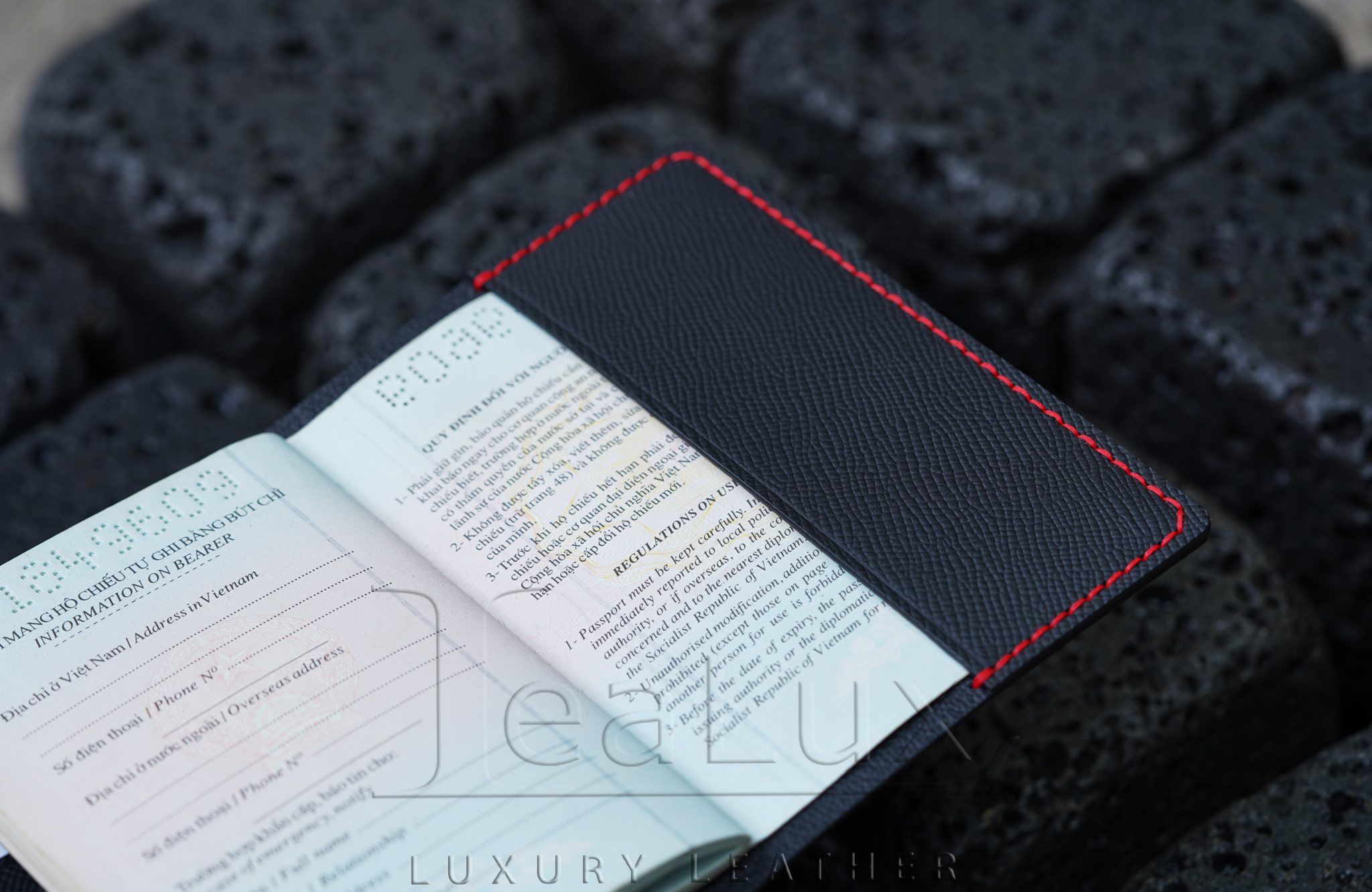 Ví Đựng Hộ Chiếu Da Epsom Handmade Lealux Passport Wallet
