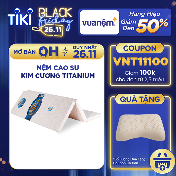 Nệm cao su đa tầng Kim Cương Titanium êm ái, không gây đau lưng, thoáng khí (Giao màu ngẫu nhiên)