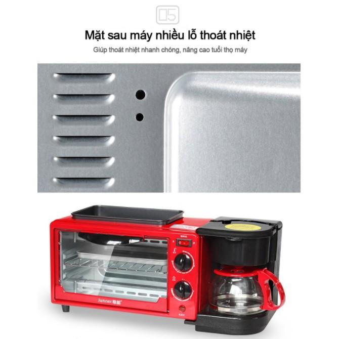 Lò nướng kiêm máy pha cà phê 3in1 buổi sáng dinh dưỡng EuroQuality 1050W ( Màu Đen )