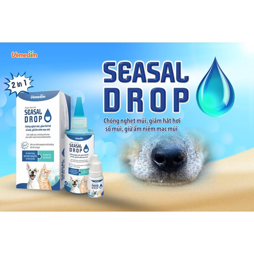 Nước nhỏ mũi Vemedim Seasal Drop chống nghẹt mũi, giảm hắt hơi, sổ mũi cho chó mèo