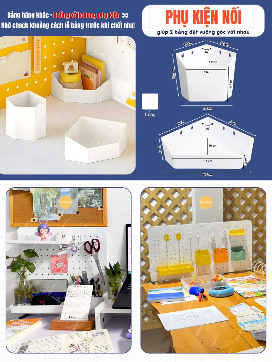 Hộp đựng bút kim loại - Phụ kiện bảng Pegboard