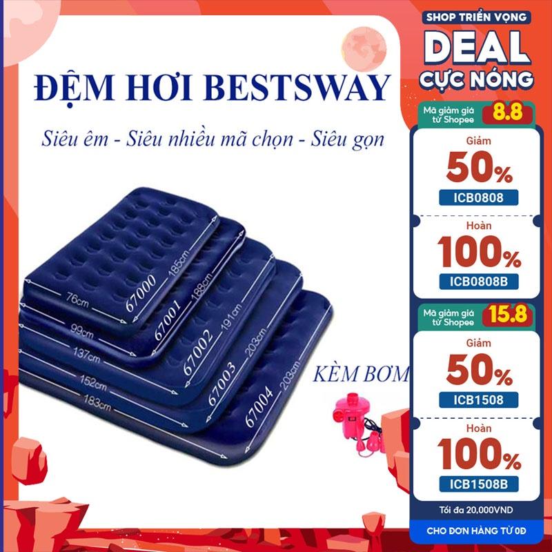 Đệm Hơi Bestway Cao Cấp Kèm Bơm Điện 2 Chiều