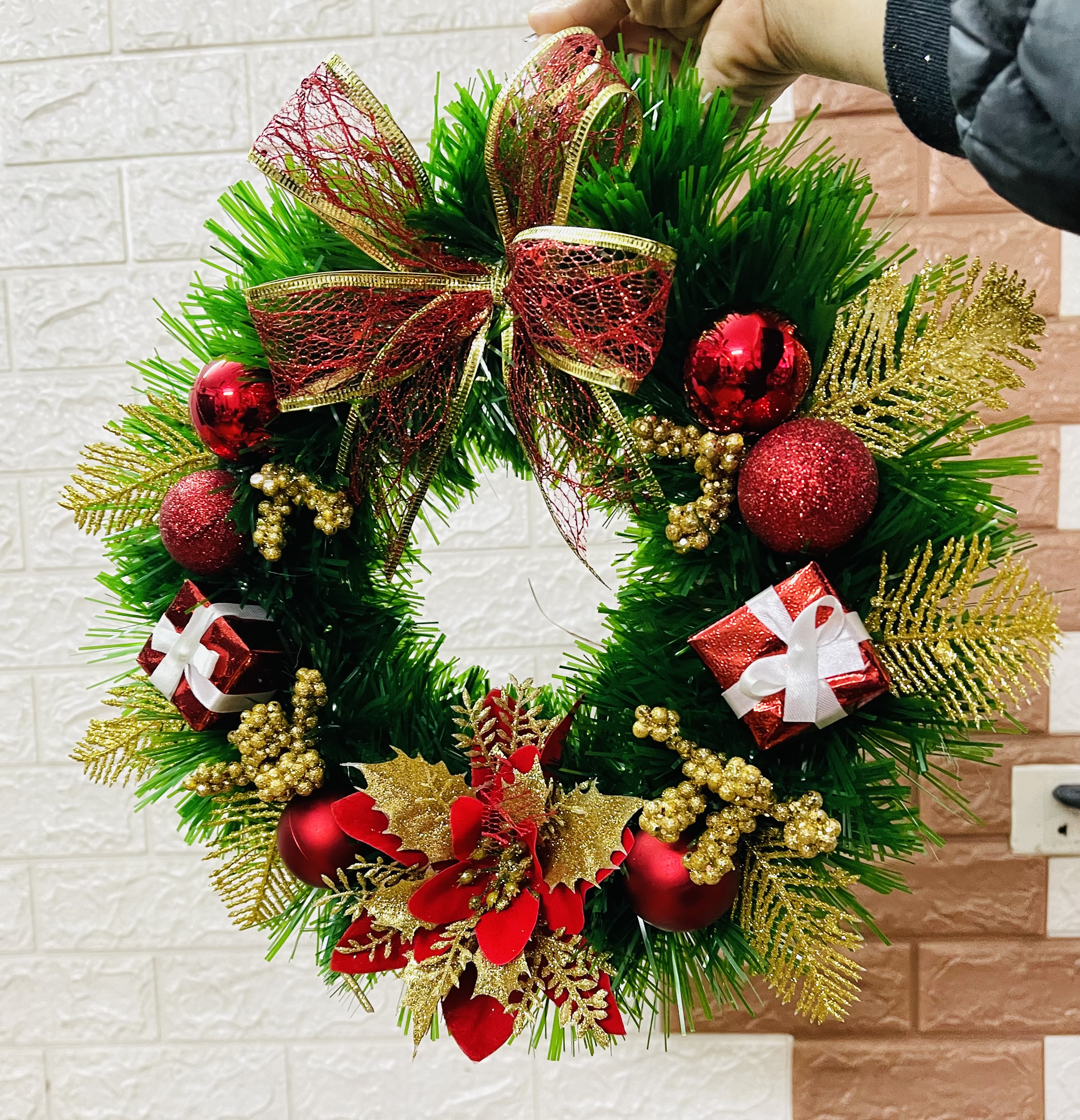 Vòng Nguyệt quế trang trí NOEL kích thước 25cm