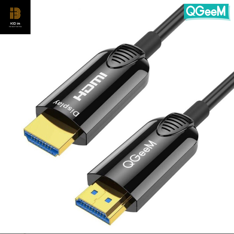 Dây cáp QGeeM HDMI 2.0 chuẩn 4K tốc độ cao 18 Gbps dài 10m đen, vỏ hợp kim kẽm, cáp HDMI-Hàng Chính Hãng