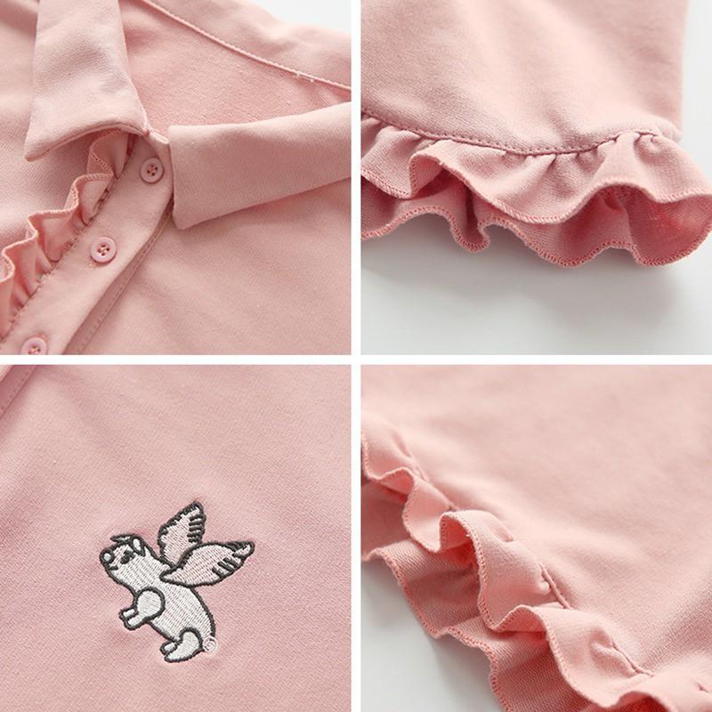 Đầm chữ A tay ngắn thiết kế cổ bẻ thanh lịch