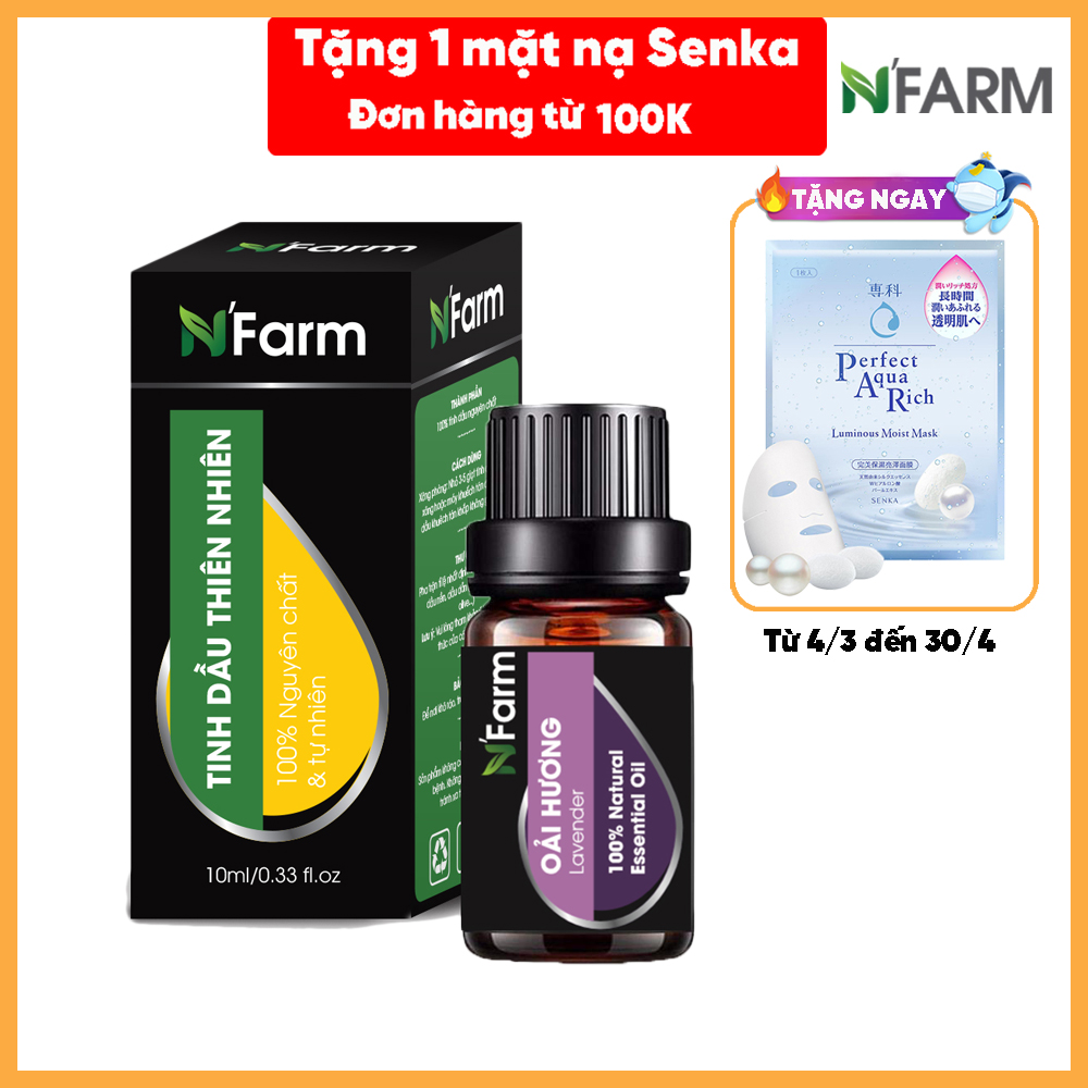 Tinh Dầu Oải Hương Nguyên Chất N'Farm / Tinh Dầu Thiên Nhiên Nguyên Chất, Tinh Dầu Xông Phòng, Thích Hợp Dùng Với Đèn Xông Và Máy Khuếch Tán Tinh Dầu.