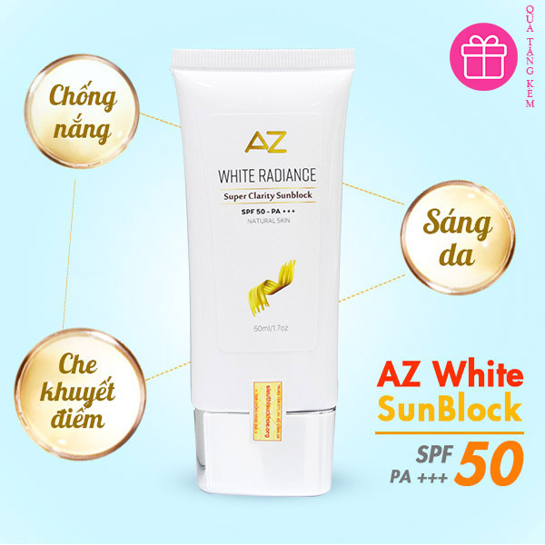 Bộ dưỡng trắng da siêu tiết kiệm AZ White tặng Kem chống nắng AZ SPF 50 - PA+++