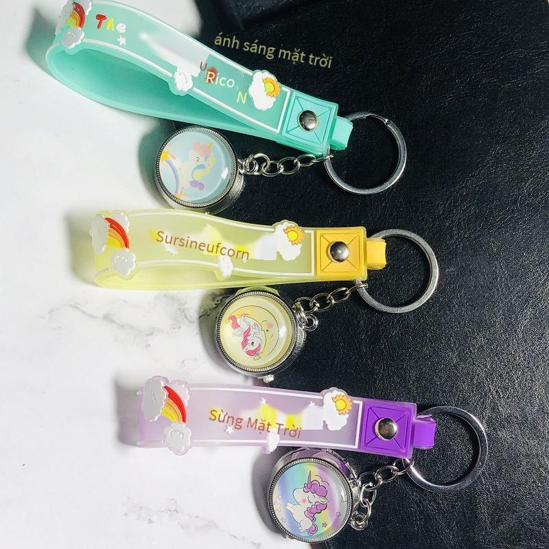 Tốt Nhất Mới Flip Cover Đồng Hồ Bỏ Túi Trẻ Em Dễ Thương Móc Khóa Xoay Đồng Hồ Thạch Anh Sinh Viên Sáng Tạo Ins Đồng Hồ Kỳ Lân