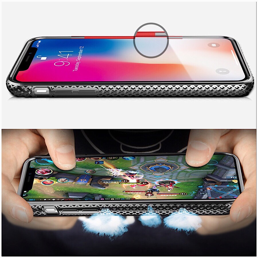 Ốp lưng cho iPhone Xs Max hiệu NUOKU Jazz Leather Bumper - Hàng Nhập Khẩu