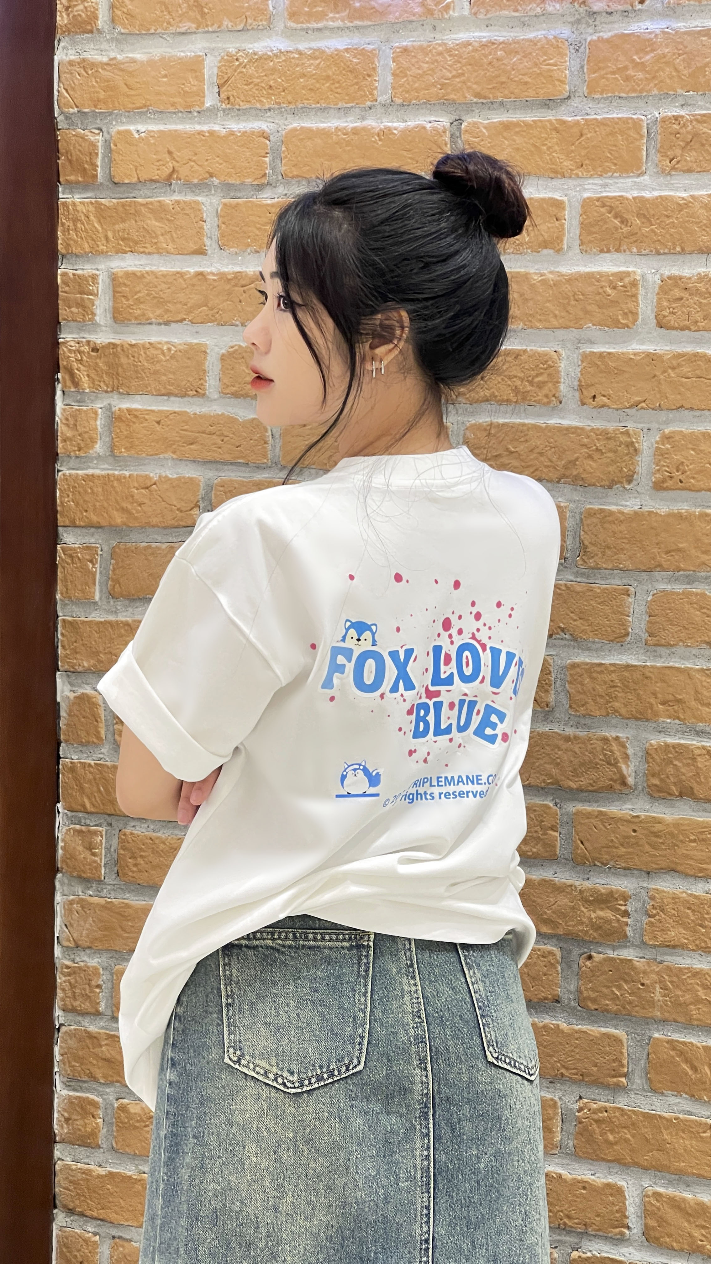 Áo Thun Local Brand Form Rộng Unisex NO3 Fox love / White- vải 100% Cotton Premium thoáng mát không bai xù, co giãn 2 chiều, định lượng lên đến 260gsm