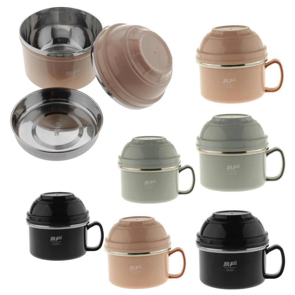 Set of 3 Stainless Steel Insulated Bento Lunch Box - 900ml Thermal Food