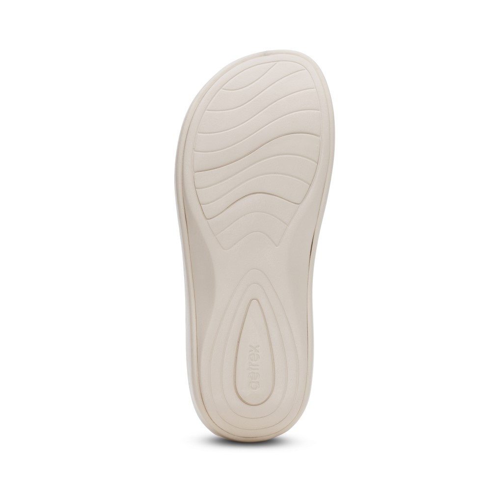 Dép xỏ ngón sức khỏe nữ Aetrex Maui Ivory - dép kẹp chống đau chân