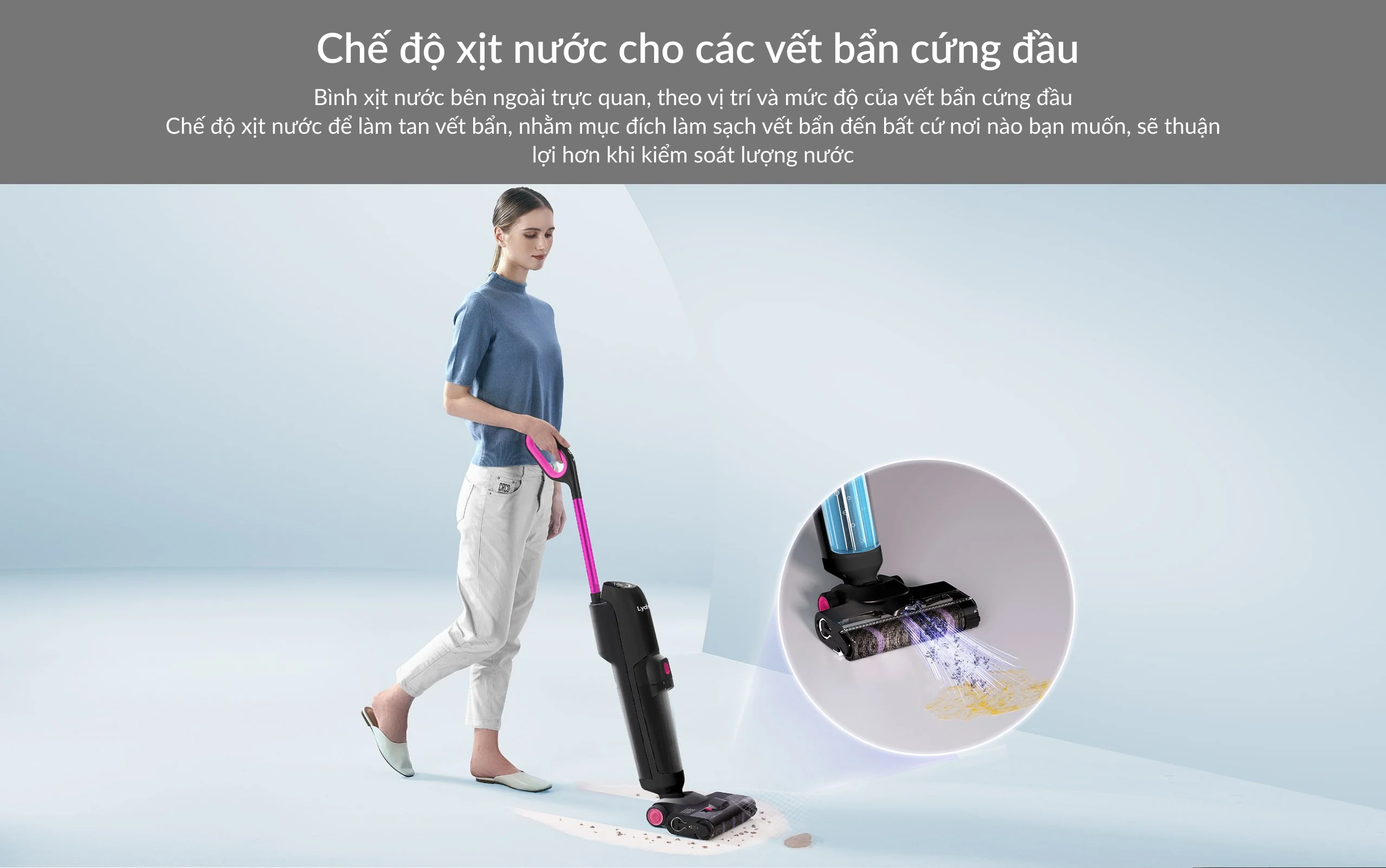 Máy hút bụi lau nhà Lydsto W1 lực hút 17000Pa thông minh tiện lợi - Hàng chính hãng