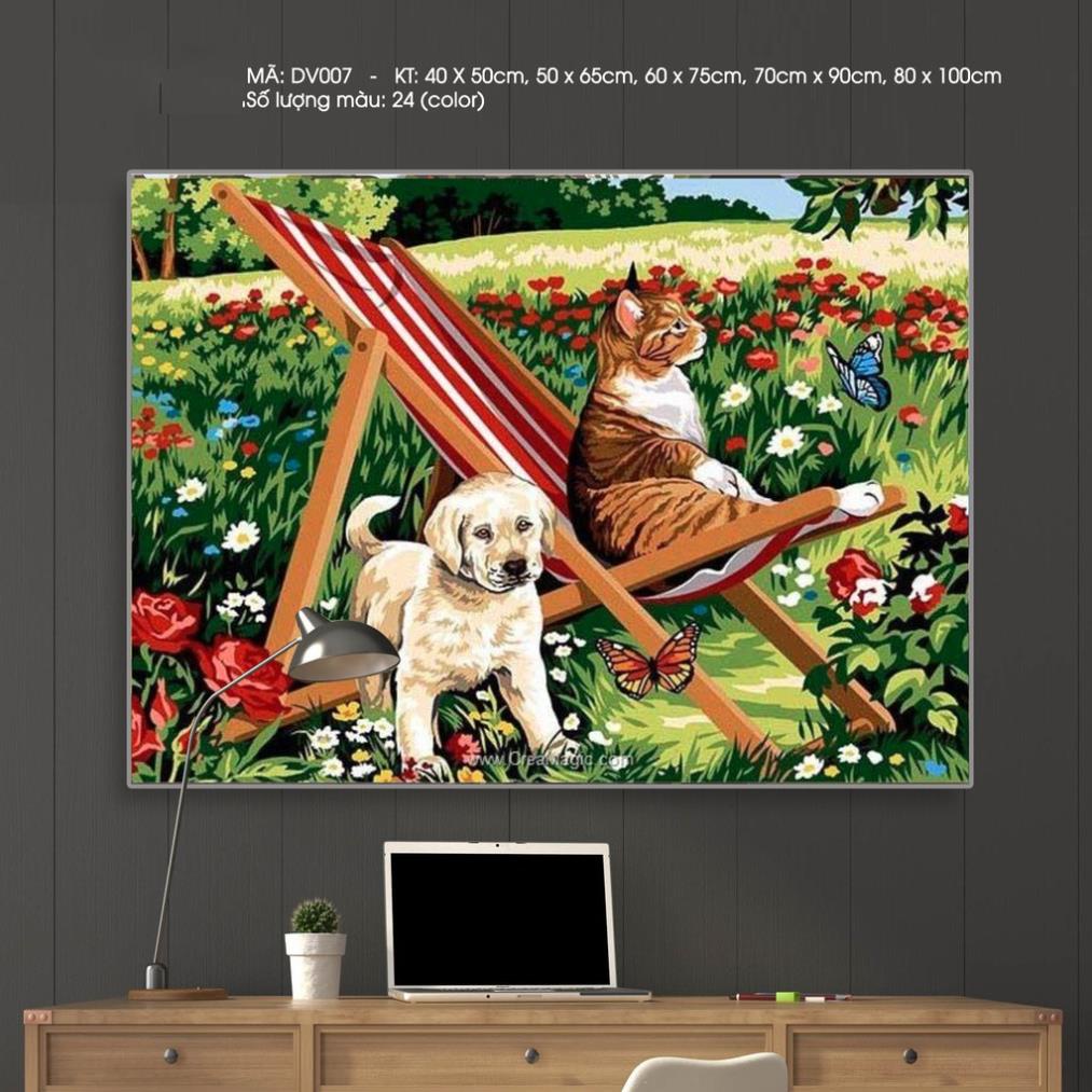 Tranh Sơn Dầu Số Hóa Chủ Đề Động Vật - Tranh Tự Tô Bằng Số - Animals Picture Paint By Numbers