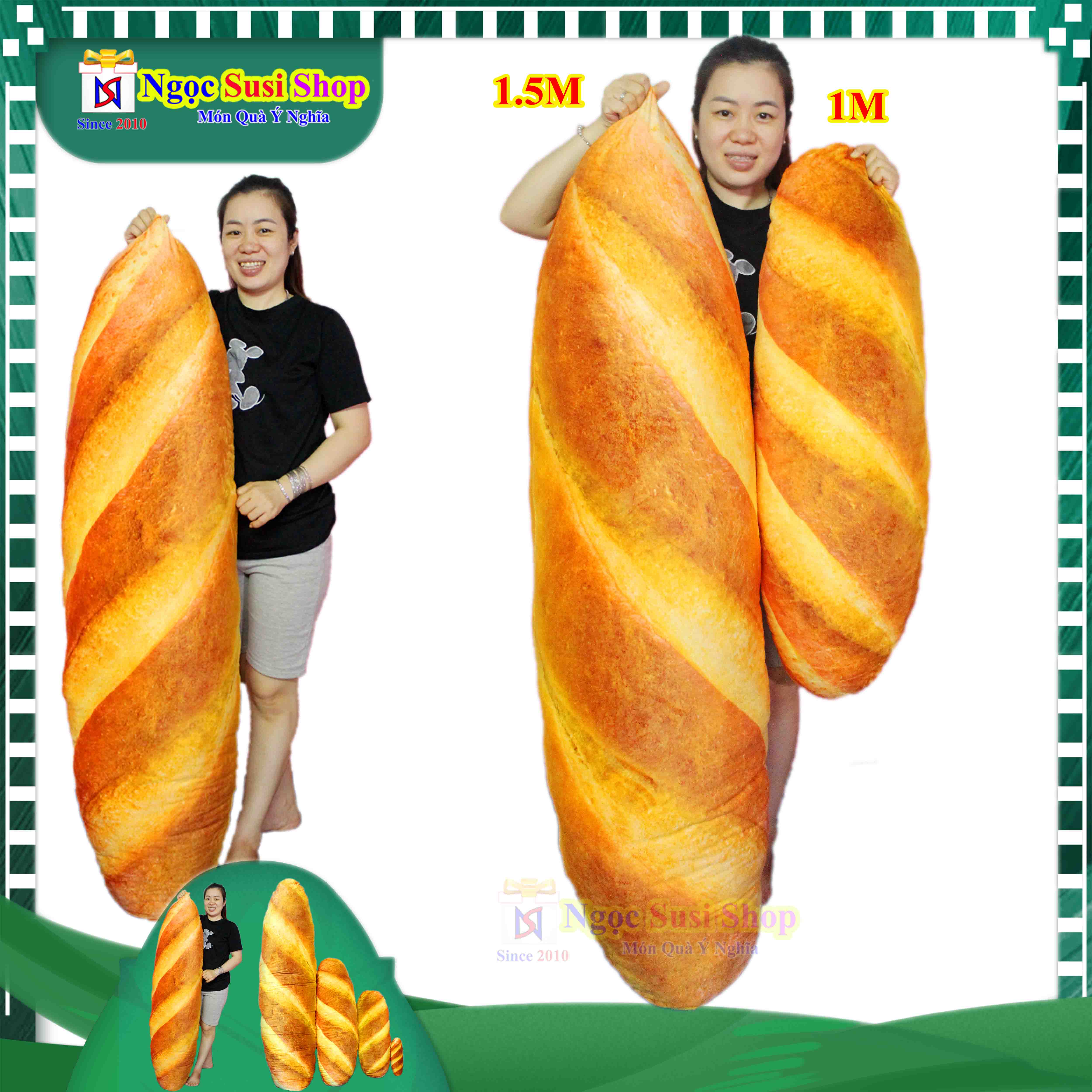 BÁNH MÌ 3D NHỒI BÔNG SIÊU TO KHỔNG LỒ SIÊU MỀM MỊN