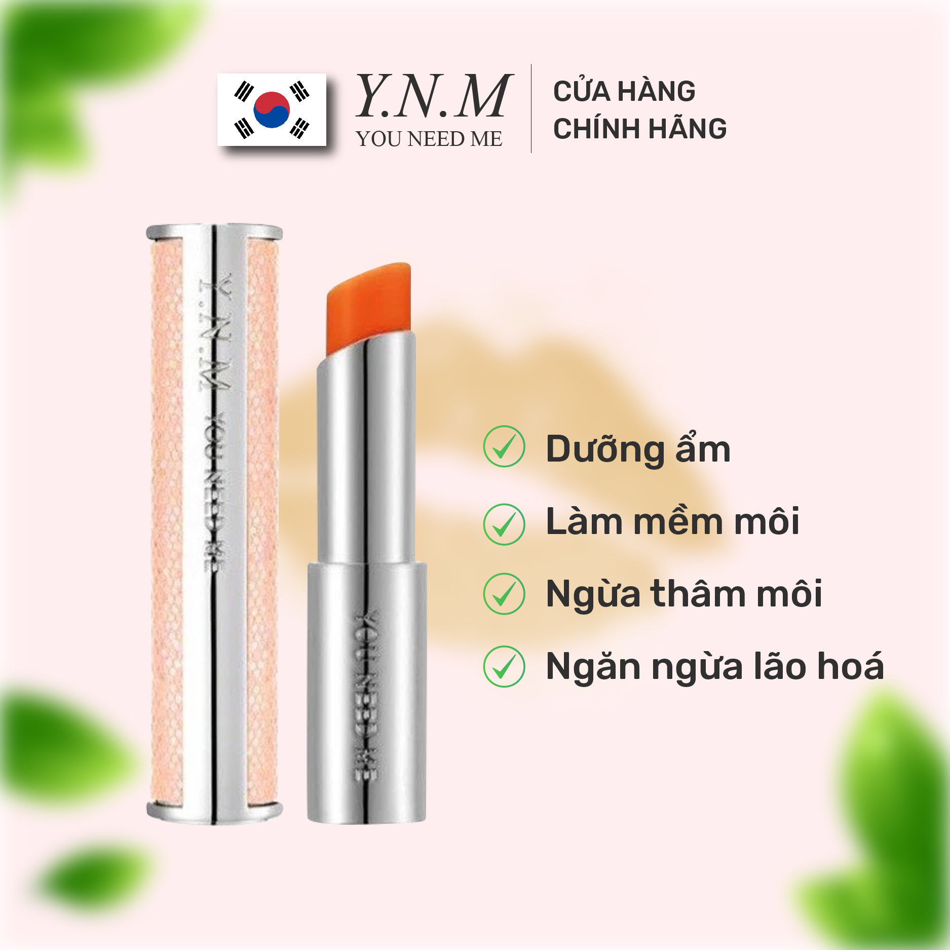 Son dưỡng môi Mềm Môi, Hết Thâm Có Màu Cam Đỏ YNM Candy Honey Orange Red Lip Blam 3g