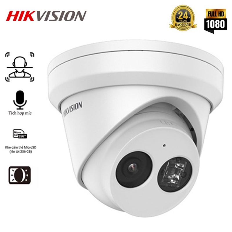 Camera IP Bán Cầu Hikvision Turet DS-2CD2343G2-IU 2MP Tích Hợp Mic, H.265+,Hồng ngoại 30m.DC12V & PoE,WDR - Hàng Chính Hãng