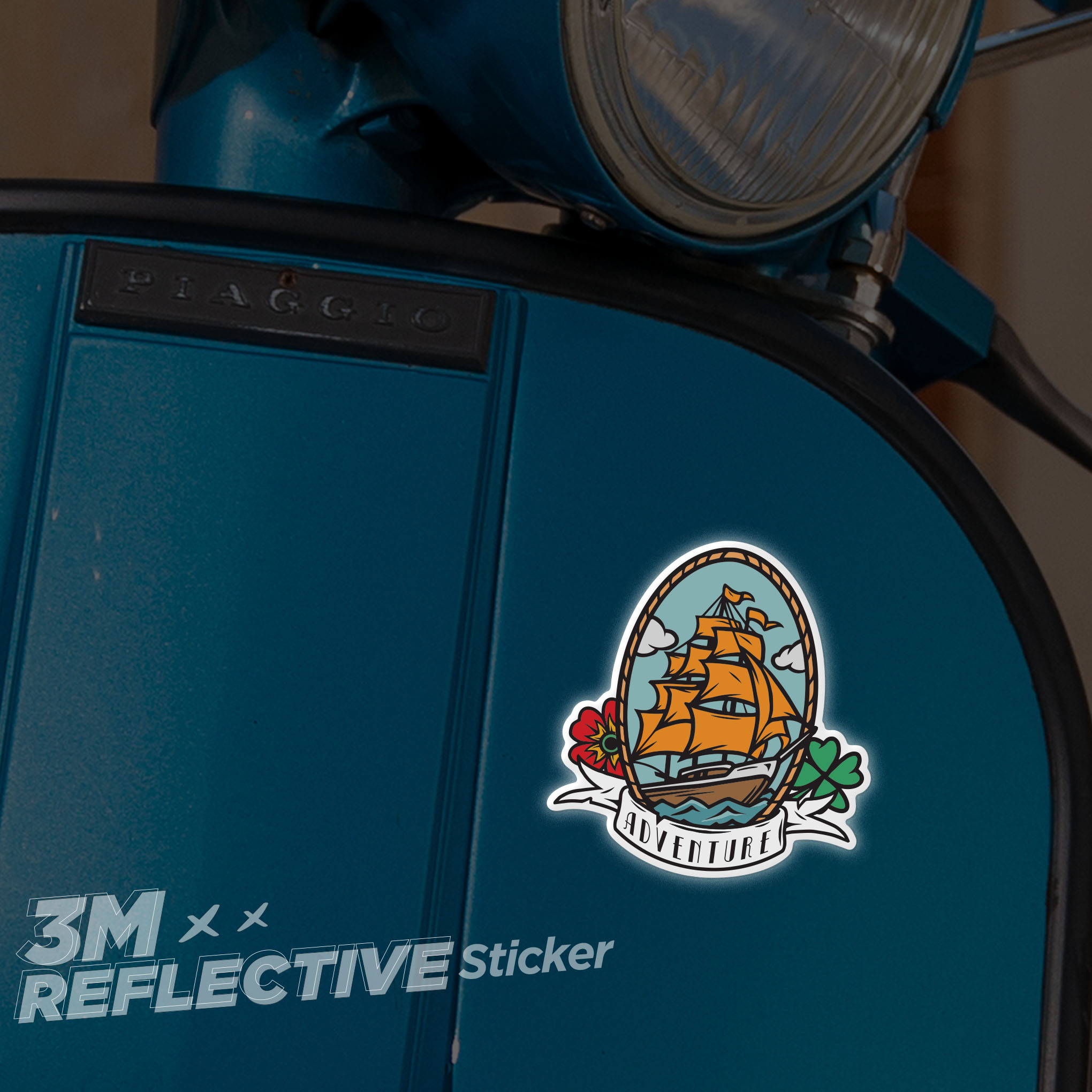 SHIP TATTOO 3M - Reflective Sticker Die-cut Hình dán phản quang thương hiệu STICKER FACTORY