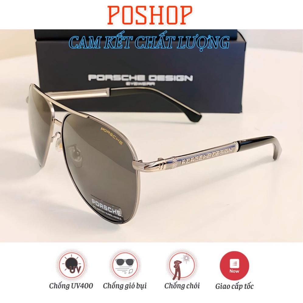 Kính mát nam POSHOP tròng phân cưc polaroid uv400 chóng chói gọng phi công cổ điển thời trang dễ đeo PO8738