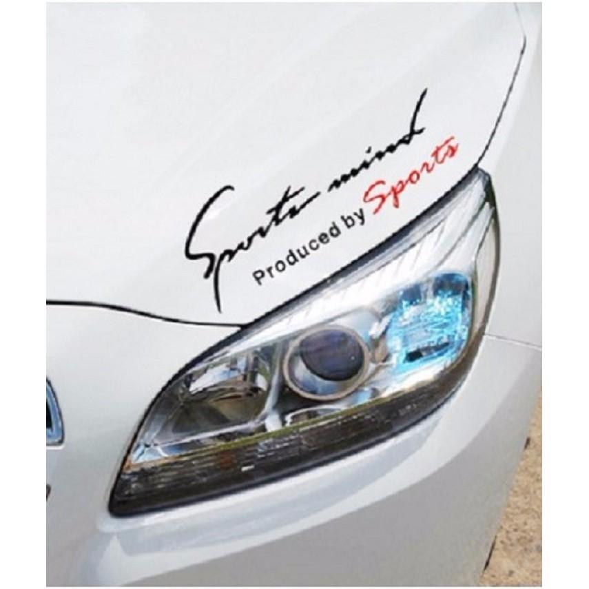 Phụ kiện ô tô | Tem dán decal Sport mind prodeced by Sports xe hơi ô tô đầy đủ màu sắc