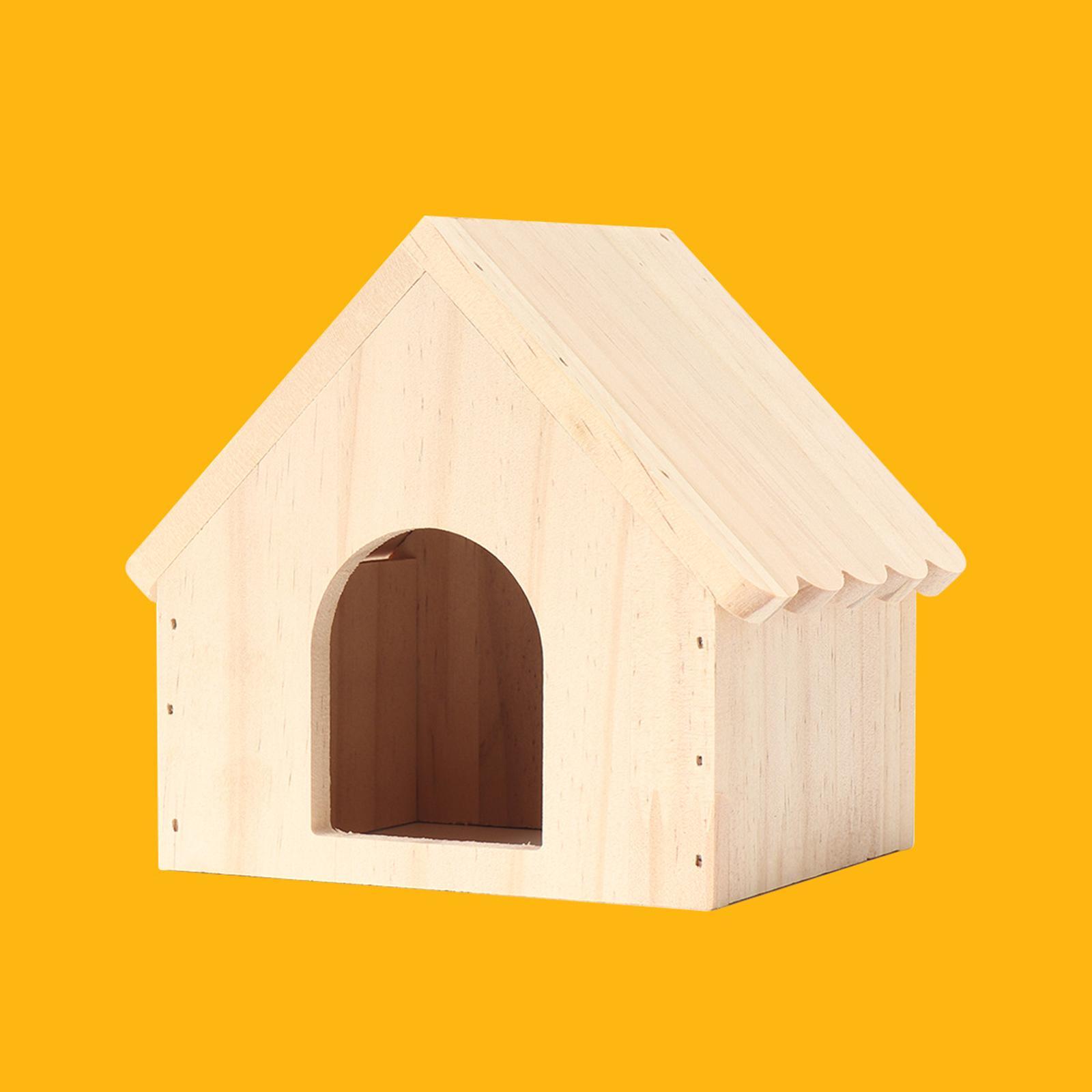 Hamster Wood House Hut Cage Accessories for Syrian Hamsters Lemmings Gerbils