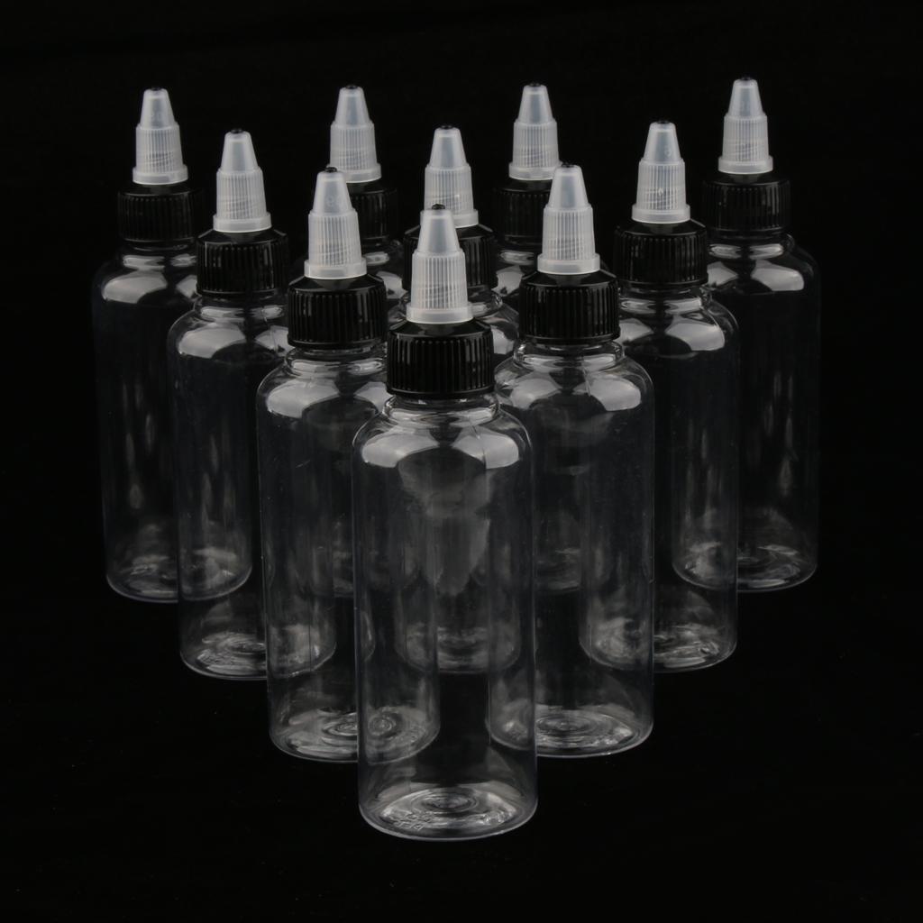 Lot 30 Pcs 100ml Plastic Liquid Ink Pigment Painting Bottles with Top Cap