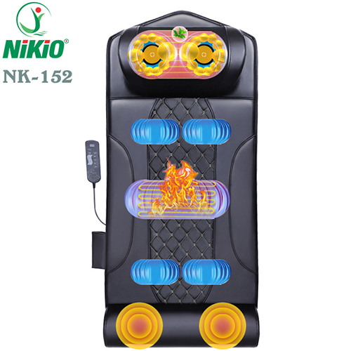 Nệm (Máy) Massage Toàn Thân Nikio NK-152 - Dòng Cao Cấp Có Gối Matxa Cổ Vai Gáy, Mát Xa Đa Năng Với Công Nghệ Xoa Bóp Con Lăn, Rung Và Túi Khí Nâng Đỡ Kéo Giãn Cột Sống - Mát Xa Thư giãn, Giảm Stress, Giảm Đau Mỏi Cổ, Lưng, Mông, Chân