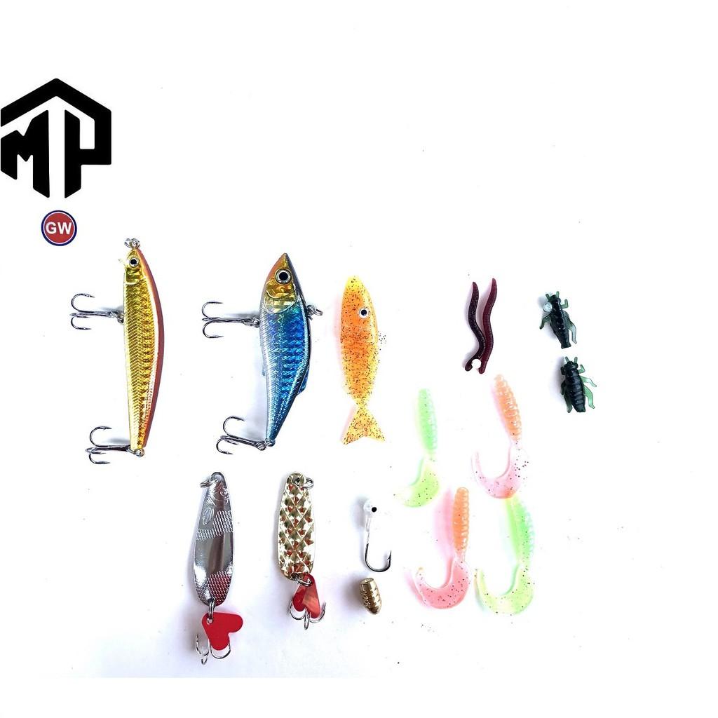 Sét mồi câu lure GW , 14 con mồi lure tổng hợp