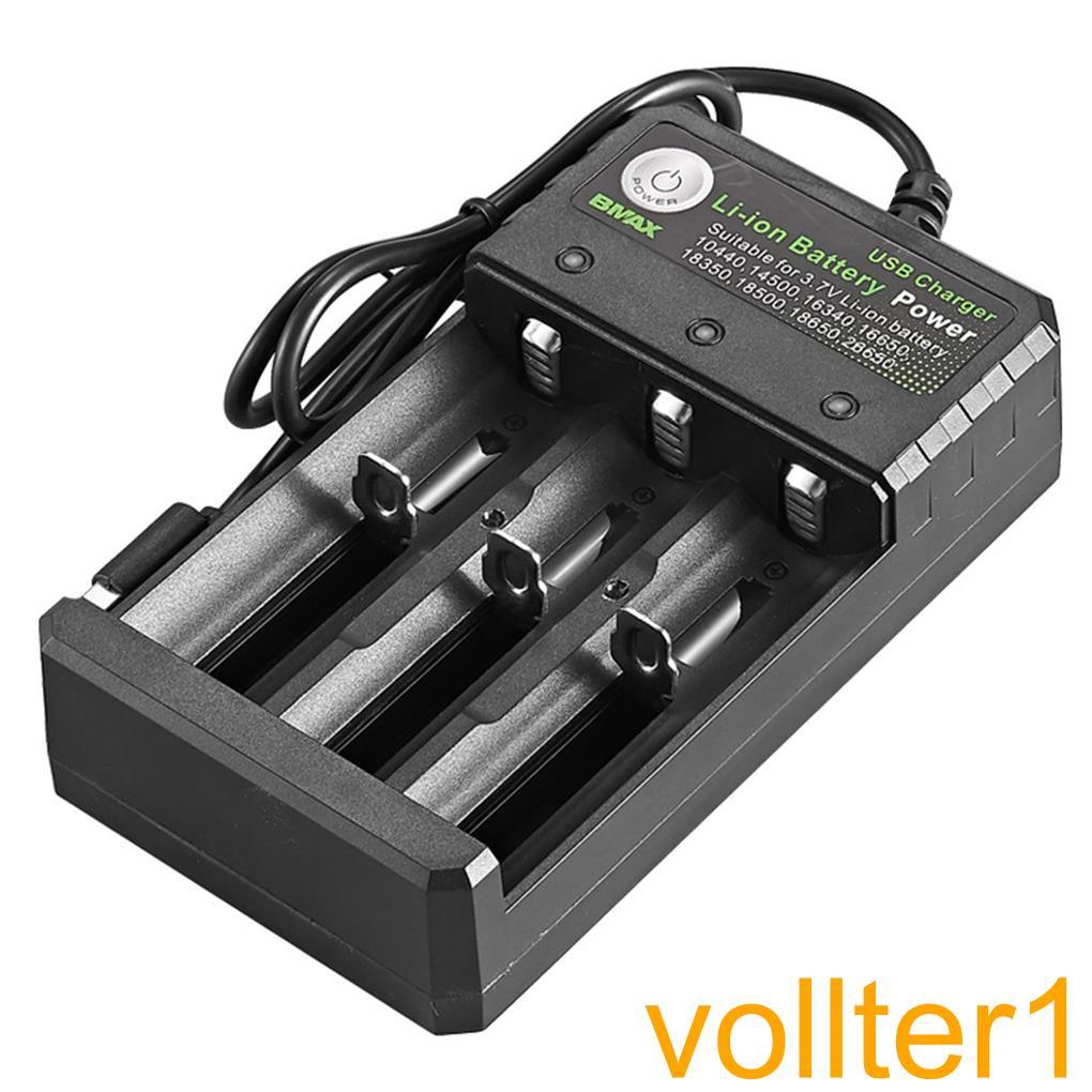 Battery Charger Rechargeable 18650 Lithium Battery Charger 3 Slot USB Cell Charging Station Stand【vollter1】